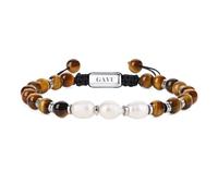GAVU Tiger Eye Bracelet for Men, Men's Adjustable Beaded Bracelet, Pearl Jewelry for Men, Birthday Bracelet