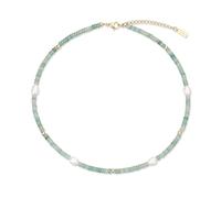 GAVU Women's Freshwater Pearl Necklace, Women's Green Aventurine Necklace Crystal Necklace for Women