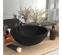 Gawany Luxury Basin Bathroom Basin Countertop Sink Washing Bowl Matt Black 32.5x14 cm Ceramic