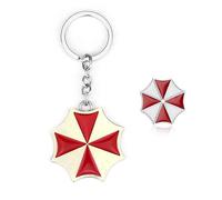 Gaweco 2pcs Umbrella Logo Keychain + Brooch Pin Badge Resident-Evils8 Cosplay Jewelry