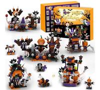 Gawecrea Halloweens Advent Calendar 2025 Building Blocks 31 Days Halloween Countdown Blind Box 6 in 1 DIY Creative Assembly Kits Creative Halloween Ornament and Present