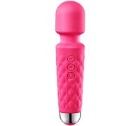 GAWEI Wireless Massager Handheld Electric Wand Massager with 20 Vibration Pattern & 3 Vibration Speeds,Waterproof Electric Massager Rechargeable Personal Massager for Back Neck Shoulder Massage(Red)