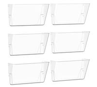 Gawerk Clear Acrylic Single Pocket, Plastic Hanging Wall Mount File Holder for Office Home (Clear, 6 Pack)