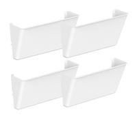 Gawerk Clear Acrylic Single Pocket, Plastic Hanging Wall Mount File Holder for Office Home (White, 4 Pack)