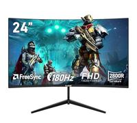 Gawfolk 24 Inch Curved PC Gaming Monitors 180hz, FHD 1080p 1ms without Bezel, freesync, 100% sRGB,178 ° Angle View HDMI,DisplayPort, Compatible with Mural 75 * 75MM -Black