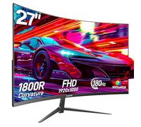 Gawfolk 27 Inch Curved Gaming Monitor, 144Hz/180Hz Full HD 1080P PC Monitor, Frameless 1800R Computer Screen with Freesync and Eye-Care Technology, Wall Mountable, Dp, H Port