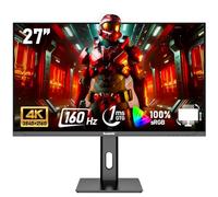 Gawfolk 27 inch IPS PC Screen, 4K Gaming Monitors 160Hz, 1ms,AdaptiveSync, 100%sRGB, 178° Wide Viewing Angle, HDMI 2.1, DisplayPort,Height-adjustable and swivel,Wall-mounted compatible 75 * 75MM-Black