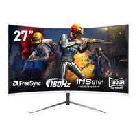 Gawfolk 27 Inch PC computer screen,1800R Curved Gaming 180Hz Monitors, FHD1080p 1ms without Bezel, freesync, 98%sRGB,178 ° Angle View HDMI DisplayPort, Compatible with Wall-Mounted VESA100*100MM-White