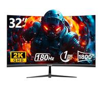 Gawfolk 32 Inch 180Hz 1500R Qhd (2560 X 1440) 2K Curved Gaming Monitor with Freesync, Displayport, Hdmi, Wall Mountable, Eye Protection for Home Office and Games