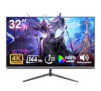 Gawfolk 4K Ultra HD 32" Computer Monitor, 144Hz Gaming Screen, 1ms Adaptive Sync, 100% sRGB, 178° Wide Viewing Angle, HDMI 2.1, DisplayPort, Support 100X Wall Mount