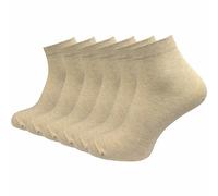 GAWILO Men's Quarter Socks Made of 100% Pure Cotton (6 Pairs | 10 Pairs) | Short & Thin Socks | Without Pressing Seam Over the Toes, Beige | 6 Pairs, 43-46