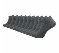 GAWILO Men's Trainer Socks Made of 100% Pure Cotton (6 Pairs | 10 Pairs) | Short & Thin Socks | Without Pressing Seam Over the Toes, Grey | 10 Pairs, 39-42