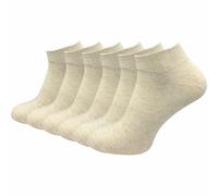 GAWILO Men's Trainer Socks Made of 100% Pure Cotton (6 Pairs | 10 Pairs) | Short & Thin Socks | Without Pressing Seam Over the Toes, Beige | 6 Pairs, 43-46
