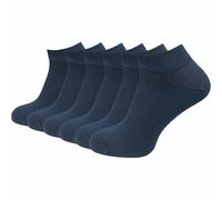 GAWILO Men's Trainer Socks Made of 100% Pure Cotton (6 Pairs | 10 Pairs) | Short & Thin Socks | Without Pressing Seam Over the Toes, Blue | 6 Pairs, 39-42