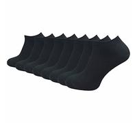 GAWILO Women's and men's trainer socks made of 100% pure cotton (8 pairs), short and thin natural socks, without pressing seam over the toes, reinforced and breathable, black, 43-46