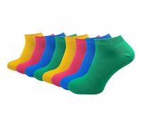GAWILO Women's and men's trainer socks made of 100% pure cotton (8 pairs), short and thin natural socks, without pressing seam over the toes, Colourful, 39-42