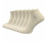 GAWILO Women's Quarter Socks (6 Pairs) | Breathable & Reinforced Short Socks | No Pressing Seam Over the Toes, beige, 39-42