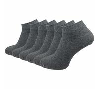 GAWILO Women's Trainer Socks Made of 100% Pure Cotton (6 Pairs | 10 Pairs) | Short Socks without Pressing Seam Over the Toes, Grey | 6 Pairs, 39-42