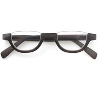 GAWK Type F Dark Grey Semi-Rimless Half-Moon Retro Reading Glasses with Pouch Case