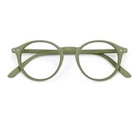 GAWK Type L Soft-Touch Matt Khaki Green Retro Round Reading Glasses with Pouch Case