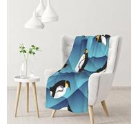 gawuoab Abstract Polygon Penguin Soft Cozy Blankets Throw Flannel Blanket for Couch