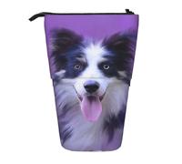 gawuoab Beautiful Border Collie Puppytelescopic Pencil Bag Holder Stand up Pencil case