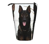 gawuoab Black German Shepherd Puppies Printingtelescopic Pencil Bag Holder Stand up Pencil case