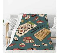 gawuoab Colored Sushi And Rolls,80"x60"Throw Flannel Blanket Super Soft Thick Cozy Comfy Couch