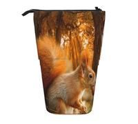 gawuoab Cute Squirrel Eating Nutstelescopic Pencil Bag Holder Stand up Pencil case
