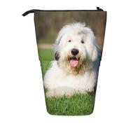 gawuoab Old English Sheepdog Dogtelescopic Pencil Bag Holder Stand up Pencil case