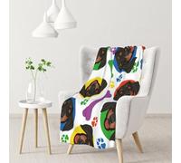 gawuoab Playful Dachshund Face Soft Cozy Blankets Throw Flannel Blanket for Couch