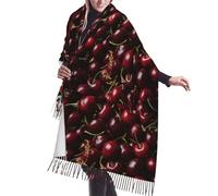 gawuoab Red CherryWinter Fringed Light Scarf Cashmere Feel Shawls Wraps Women78&27"