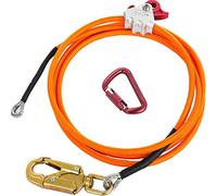 GAXAETR Climbing Flip Line Kit with Steel Core Rope and Locking Carabiner | High visibility 12 mm steel core flip line, 300 cm length, triple lock carabiner and fixed rope grab for arborists.
