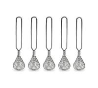 Gaxcent 5Pcs 8-Inch Spring Coil Whisk, Stainless Steel Manual Whisk Hand Egg Mixer Blender Cream Frother Flour Stirrer for Family Restaurant Kitchen,Silver