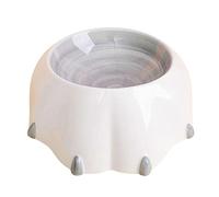 Gaxcent Ceramic food bowl for cats Molded in the shape of cat's paws Durable Weighed down Cute Non-slipDog bowls, food and water bowl,Gray