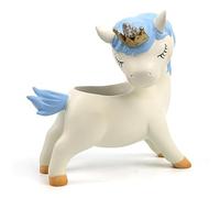 Gaxcent Unicorn Flower Pot Succulent Planter Cute Cartoon Desktop Planter Pot Ceramic Succulent Vase Statue Planter Home Garden Decor for Home Office Balcony,Blue