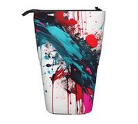 GaxfjRu Abstract Paint Splashes Print Portable Telescoping Pencil Bag, Organizer with Multiple Slots, for Writing Tools Accessories