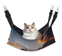 GaxfjRu Aircraft Plane At Sunset Adjustable Cat Bed Hammock Perch For Window, Cozy Velvet Pet Sleeper And Lounge For Kittens