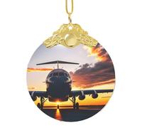 GaxfjRu Aircraft Plane At Sunset Xmas Home Decorations Ornaments, Hanging Christmas Tree Gift Pendant For Holiday Cheer