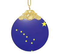 GaxfjRu Alaska State Flag Xmas Home Decorations Ornaments, Hanging Christmas Tree Gift Pendant For Holiday Cheer