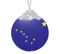 GaxfjRu Alaska State Flag Xmas Home Decorations Ornaments, Hanging Christmas Tree Gift Pendant For Holiday Cheer