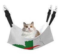 GaxfjRu Algeria Flag Map Adjustable Cat Bed Hammock Perch For Window, Cozy Velvet Pet Sleeper And Lounge For Kittens