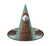 GaxfjRu Alpaca Llama Print Halloween Witch Hat, Witch Costume Accessory For Halloween Cosplay Party Holiday Decoration 3pcs