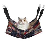 GaxfjRu American Flag Patchwork Adjustable Cat Bed Hammock Perch For Window, Cozy Velvet Pet Sleeper And Lounge For Kittens