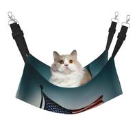 GaxfjRu American Flag Pattern Adjustable Cat Bed Hammock Perch For Window, Cozy Velvet Pet Sleeper And Lounge For Kittens
