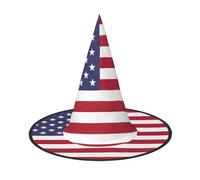 GaxfjRu American Flag Print Halloween Witch Hat, Witch Costume Accessory For Halloween Cosplay Party Holiday Decoration 3pcs