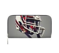 GaxfjRu American Football print Men's Vintage Look Leather Long Wallet Checkbook Wallets,Ladies Credit Card Holder