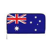 GaxfjRu Australian flag print Men's Vintage Look Leather Long Wallet Checkbook Wallets,Ladies Credit Card Holder