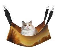 GaxfjRu Autumn Golden Grass Landscapes Adjustable Cat Bed Hammock Perch For Window, Cozy Velvet Pet Sleeper And Lounge For Kittens