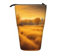 GaxfjRu Autumn Golden Grass Landscapes Print Portable Telescoping Pencil Bag, Organizer with Multiple Slots, for Writing Tools Accessories
